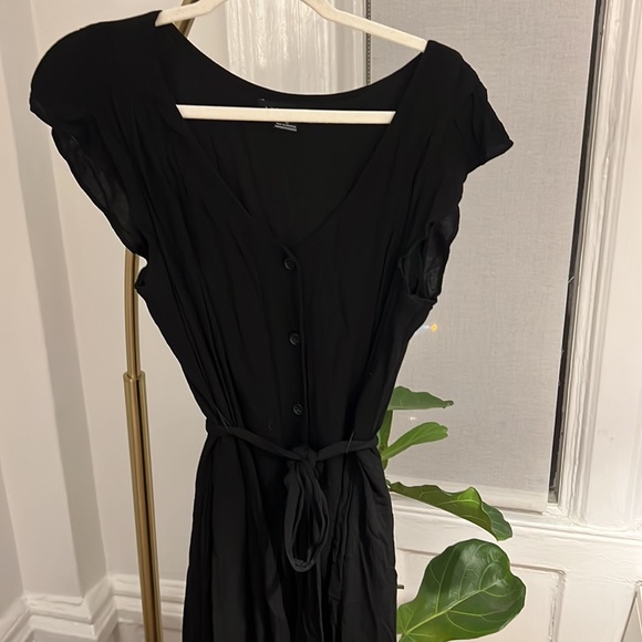 Black Button Down Maxi Dress - Picture 2 of 4